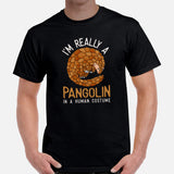 Mammal Anteater T-Shirt - I'm Really A Pangolin Shirt - Extinction Animals & Endangered Species Shirt - Animal Lovers & Activists Tee - Black, Men