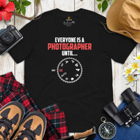 Camping & Bird Shirt - Presents, Gift Ideas for Bird Lovers, Photographers, Birdwatchers, Birders - Everyone Is A Photographer Birding Tee - Black