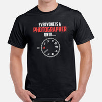 Camping & Bird Shirt - Presents, Gift Ideas for Bird Lovers, Photographers, Birdwatchers, Birders - Everyone Is A Photographer Birding Tee - Black, Men