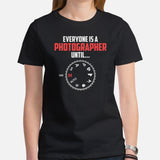 Camping & Bird Shirt - Presents, Gift Ideas for Bird Lovers, Photographers, Birdwatchers, Birders - Everyone Is A Photographer Birding Tee -  Black, Women