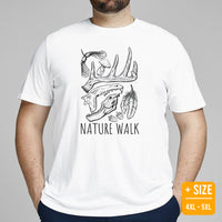 Camping & Hiking Shirt - Men's & Women's Boho Style T-Shirt - Gifts for Outdoorsmen, Campers, Hunters, Nature Lovers - Nature Walk T-Shirt - White, Plus Size