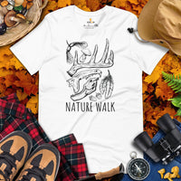 Camping & Hiking Shirt - Men's & Women's Boho Style T-Shirt - Gifts for Outdoorsmen, Campers, Hunters, Nature Lovers - Nature Walk T-Shirt - White