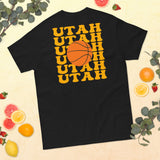 Bday & Christmas Gift Ideas for Basketball Lovers, Coach & Player - Senior Night, Game Outfit & Attire - Utah B-ball Fanatic T-Shirt - Black, Back