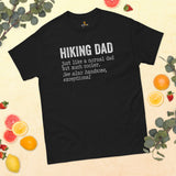 Ideal Father's Day Gift for Wanderlust, Nature Lovers, Outdoorsy Campers & Hikers, Geocachers - Punny Hiking Dad Definition Shirt - Black