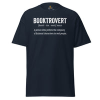 Ideal Book Lover Gift to Embrace Booktrovert Side Funny Booktrovert Definition Shirt for Bookworms, Librarians, Booktoks, Avid Readers - Navy