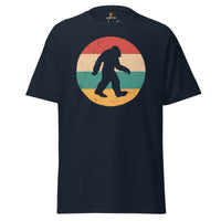 80s 90s Retro Bigfoot Squatchy Shirt - Sasquatch, Yeti Tee for Camping, Hiking, Hunting, Fishing & Outdoors Enthusiasts - Gift for Him - Navy