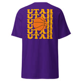 Bday & Christmas Gift Ideas for Basketball Lovers, Coach & Player - Senior Night, Game Outfit & Attire - Utah B-ball Fanatic T-Shirt - Purple, Back