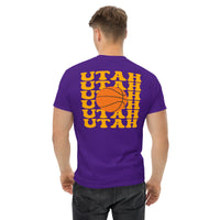 Bday & Christmas Gift Ideas for Basketball Lovers, Coach & Player - Senior Night, Game Outfit & Attire - Utah B-ball Fanatic T-Shirt - Purple, Back, Men