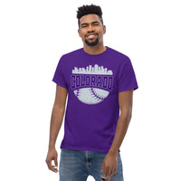 Vintage Colorado Skyline Baseball Fanatic Shirt: Gift Ideas for Him & Her, Baseball Lovers & Enthusiasts - Retro Style Game Day Tee - Purple