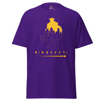 Minnesota Football Fanatic Vintage Graphic T-Shirt: Gift for Football Fans - Game Day Shirt - Minnesota Skyline Viking Themed Shirt - Purple