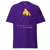 Minnesota Football Fanatic Vintage Graphic T-Shirt: Gift for Football Fans - Game Day Shirt - Minnesota Skyline Viking Themed Shirt - Purple