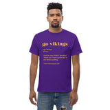 Minneapolis Football Fanatic Vintage Graphic T-Shirt: Ideal Gifts for Football Fans - Game Day Tee - Funny Go Vikings Definition Shirt - Purple