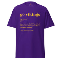 Minneapolis Football Fanatic Vintage Graphic T-Shirt: Ideal Gifts for Football Fans - Game Day Tee - Funny Go Vikings Definition Shirt - Purple