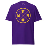 Minnesota Football Emblem Fanatic Vintage Graphic T-Shirt - Game Day Shirt - Retro Style, Ideal Gifts for Him & Her, Football Fans - Purple