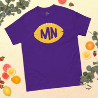 Minnesota Football Fanatic Vintage Graphic T-Shirt: Gift Ideas for Him & Her, Football Fans - Retro Style Game Day Shirt - Purple