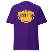 Minnesota Skyline Football Fanatic Vintage Graphic T-Shirt: Gift Ideas for Him & Her, Football Fans - Retro Style Game Day Shirt - Purple