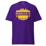 Minnesota Skyline Football Fanatic Vintage Graphic T-Shirt: Gift Ideas for Him & Her, Football Fans - Retro Style Game Day Shirt - Purple