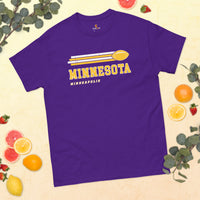 Minnesota Football Fanatic Vintage Graphic Shirt: Ideal Gifts for Him & Her, Football Fans - Retro Game Day Shirt - Purple