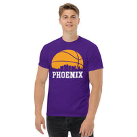 Ideal Christmas Gift for Basketball Lover, Coach & Player - Senior Night, Game Outfit & Attire - Phoenix Skyline B-ball Fanatic T-Shirt - Purple, Men