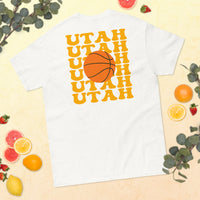 Bday & Christmas Gift Ideas for Basketball Lovers, Coach & Player - Senior Night, Game Outfit & Attire - Utah B-ball Fanatic T-Shirt - White, Back