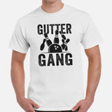 Men's & Women's Bowler T-Shirt, Outfit - Bowling Alley Themed Party Favors - Present, Gift for Bowler - Gutter Gang Tee - White, Men