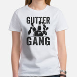 Men's & Women's Bowler T-Shirt, Outfit - Bowling Alley Themed Party Favors - Present, Gift for Bowler - Gutter Gang Tee - White, Women