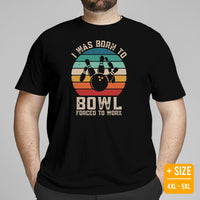 Men's & Women's Bowler T-Shirt, Outfit - Bowling Alley Themed Party Favors - Presents, Gifts for Bowlers - Funny Born To Bowl Tee - Black, Plus Size