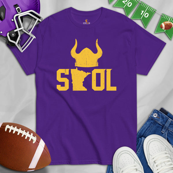 Minnesota T-Shirt - MN Shirt - Game Day Shirt - Football Tee - Vintage Football Shirt - Gift for Football Fan & Lover - Funny Skol T-Shirt - Purple