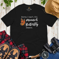 Monarch Butterfly Season T-Shirt - Insect, Pollinator Shirt - Gift for Gardener, Collector & Nature Lover - Lepidopterology Shirt - Black