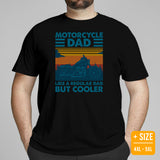 Motorcycle Gear - Gifts for Motorbike Riders - Moto Gears, Biker Attire, Clothing - Vintage Biker Dad Like A Normal Dad But Cooler Tee - Black, Plus Size