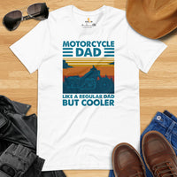 Motorcycle T-Shirt - Biker T-Shirt - Moto Riding Shirt - Motorhead Shirt - Presents for Bikers - Biker Dad Like A Normal Dad But Cooler Tee - White