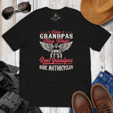 Motorcycle Gear - Gifts for Motorbike Riders - Moto Riding Gears, Biker Attire, Clothing - Funny Real Grandpas Ride Motorcycles T-Shirt - Black