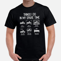 Motorcycle Gear - Gifts for Motorbike Riders - Moto Riding Gears, Biker Attire, Clothing - Funny Things I Do In My Spare Time T-Shirt - Black, Men