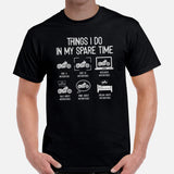 Motorcycle Gear - Gifts for Motorbike Riders - Moto Riding Gears, Biker Attire, Clothing - Funny Things I Do In My Spare Time T-Shirt - Black, Men