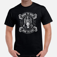 Motorcycle Gear - Unique Gifts for Motorbike Riders - Moto Riding Gears, Biker Attire, Clothing, Outfit - Retro Monkey Biker T-Shirt - Black, Men