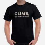 Mountaineering Shirt - Gifts for Climbers, Hikers, Outdoorsy Men, Dog Lovers - Hiking Outfit - Funny Climb And Pet All The Dogs Tee - Black, Men