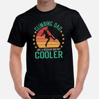Mountaineering T-Shirt - Gifts for Rock Climbers, Hikers, Outdoorsy Mountain Men - Climbing Outfit, Clothes - Proud Climbing Dad Tee - Black, Men