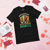 Camping & Hiking T-Shirt - Mushroom Shirt - Presents, Gift Ideas for Campers & Hikers, Nature Lovers - Amateur Mycologist Morel Fungi Shirt - Black