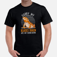 Camping Shirt - Bearded Dragon T-Shirt - Gifts for Outdoorsmen, Nature & Animal Lovers - Reptile Shirt - My Beardie Ate My Homework T-Shirt