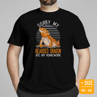 Camping Shirt - Bearded Dragon T-Shirt - Gifts for Outdoorsmen, Nature & Animal Lovers - Reptile Shirt - My Beardie Ate My Homework T-Shirt