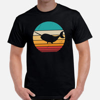 Narwhal, Unicorn Of The Sea T-Shirt - Gift for Narwhal, Sea Mammal Lovers & Environment Activists - Narwhal Retro Aesthetic Shirt - Black, Men