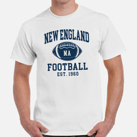 Boston T-Shirt - Game Day Shirt - Vintage Football Shirt - Gift for Football Fan & Lover - Massachusetts Shirt - New England Est.1960 Shirt - White, Men