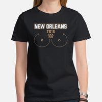 New Orleans TD's T-Shirt - Funny Football Fanatic Shirt: Ideal Gifts for Football Moms, Fans & Supporters - Sarcastic Game Day Shirt - Black, Women