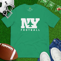 New York Football Fanatic Vintage Graphic T-Shirt: Retro Style, Ideal Gift for Football Enthusiasts & Fans - Sunday Game Day Shirt - Kelly