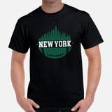 New York Skyline Football Fanatic Vintage Graphic T-Shirt: Ideal Gift for Him & Her, Football Fans - Retro Style Game Day Tee - Black, Men
