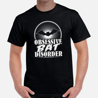 Obsessive Bat Disorder T-Shirt - Flying Fox Shirt - Night Shift Shirt - Ideal Gift for Bat & Animal Lover - Biology & Zoology Shirt - Black, Men