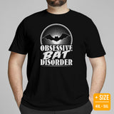 Obsessive Bat Disorder T-Shirt - Flying Fox Shirt - Night Shift Shirt - Ideal Gift for Bat & Animal Lover - Biology & Zoology Shirt - Black, Plus Size