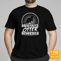 Obsessive Otter Disorder T-Shirt - Mustalid Shirt - Marine Mustaline Mammal Shirt - Ideal Gift for Mustalidae, River & Sea Otter Lovers - Black, Plus Size