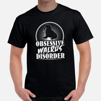 Obsessive Walrus Disorder T-Shirt - Ideal Gift for Aquatic Animals, Marine Mammal Lovers - Save The Walruses, Animal Activists Tee - Black, Men