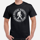 Official Bigfoot Search Team Squatchy Shirt - Cryptid Sasquatch, Yeti Tee for Camping Crew & Squad, Wilderness Adventure Enthusiasts - Black, Men